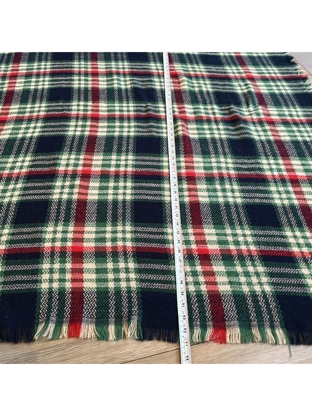 VENERA Wool Blend Plaid Scarf Wrap Blanket, 54” square - Picture 8 of 8